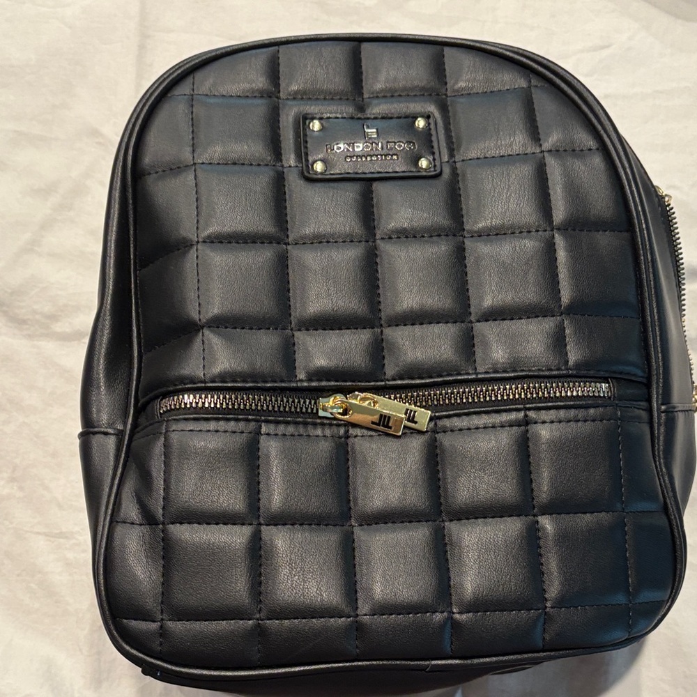 London Fog Black Quilted Backpack